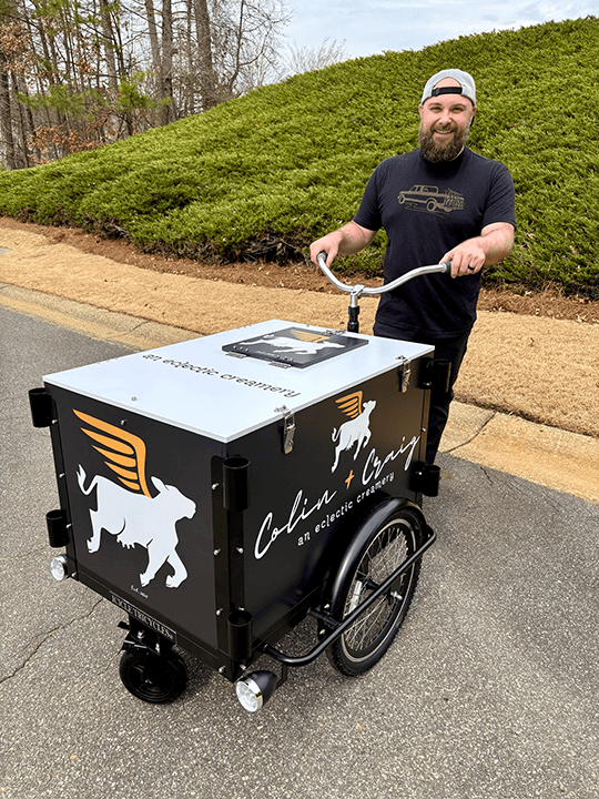 Taylor with the Colin and Craig Icecream Cart